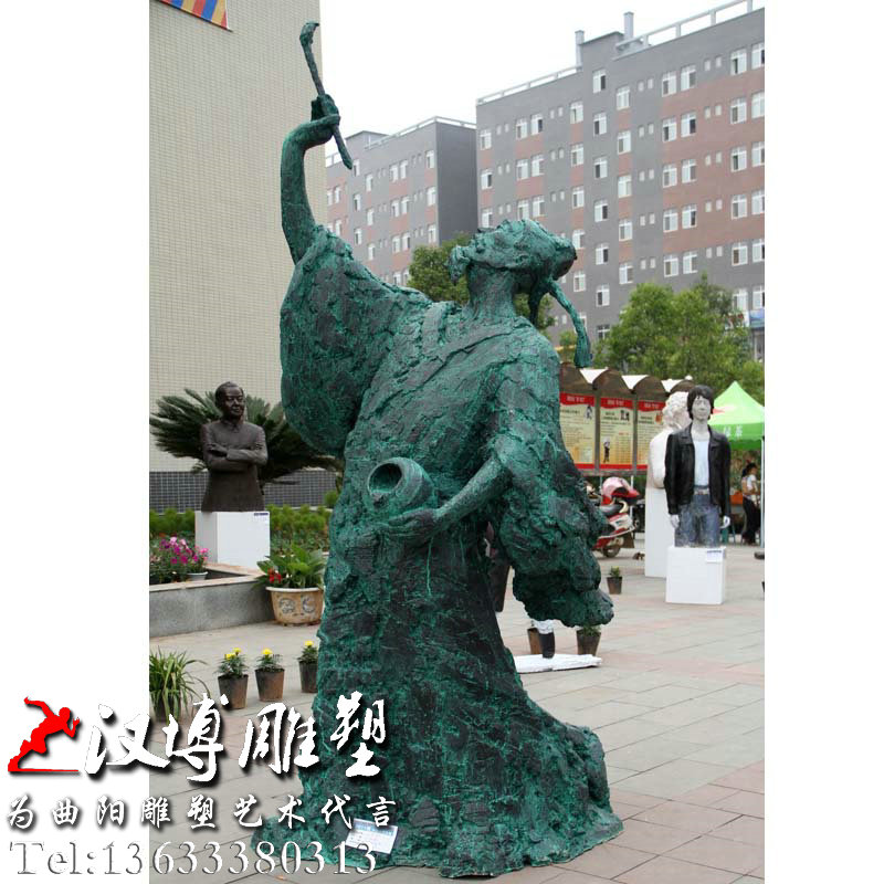 李白人物雕塑,名人伟人铜雕,古代诗人雕像