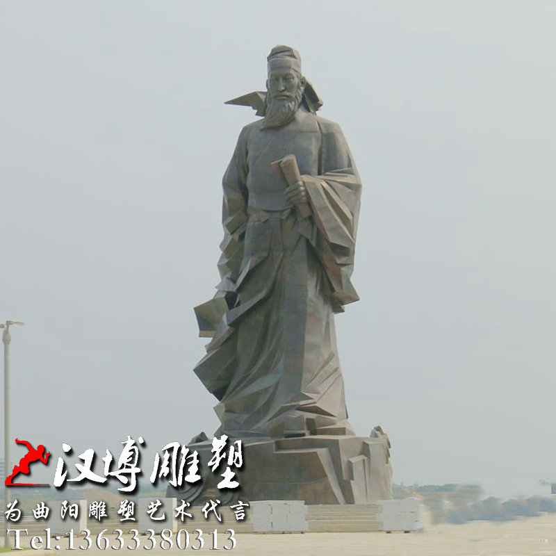 王维人物铜雕,古代名人雕像,大型公园雕塑