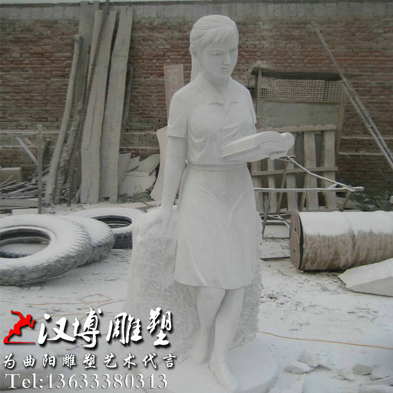 读书女孩雕塑,教育主题铜雕,校园景观雕像