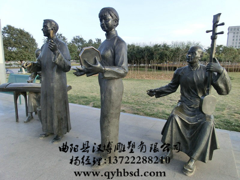 玻璃钢民俗人物雕塑,户外园林景观摆件