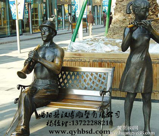 户外音乐人物雕塑,玻璃钢仿铜雕塑