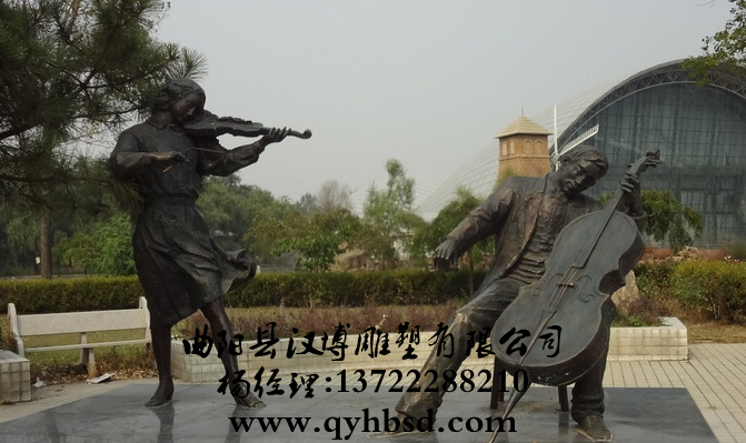 玻璃钢仿铜雕塑,现代音乐人物雕塑