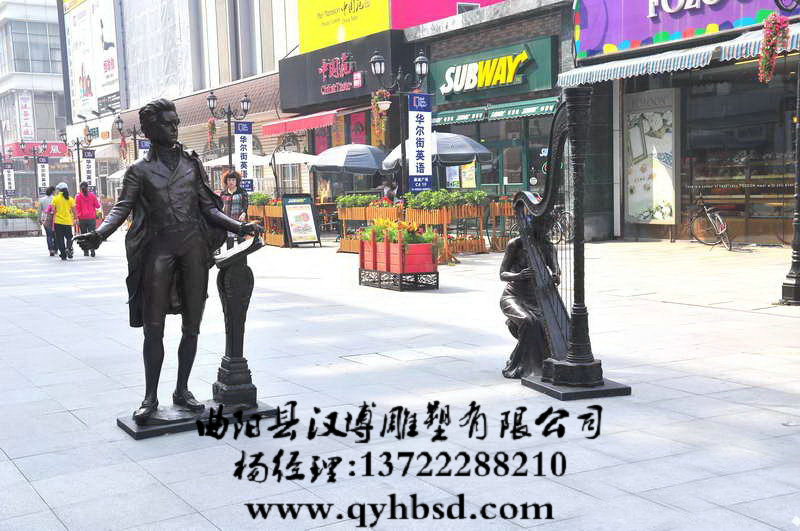 玻璃钢音乐人物,仿铜铸铜乐队雕塑