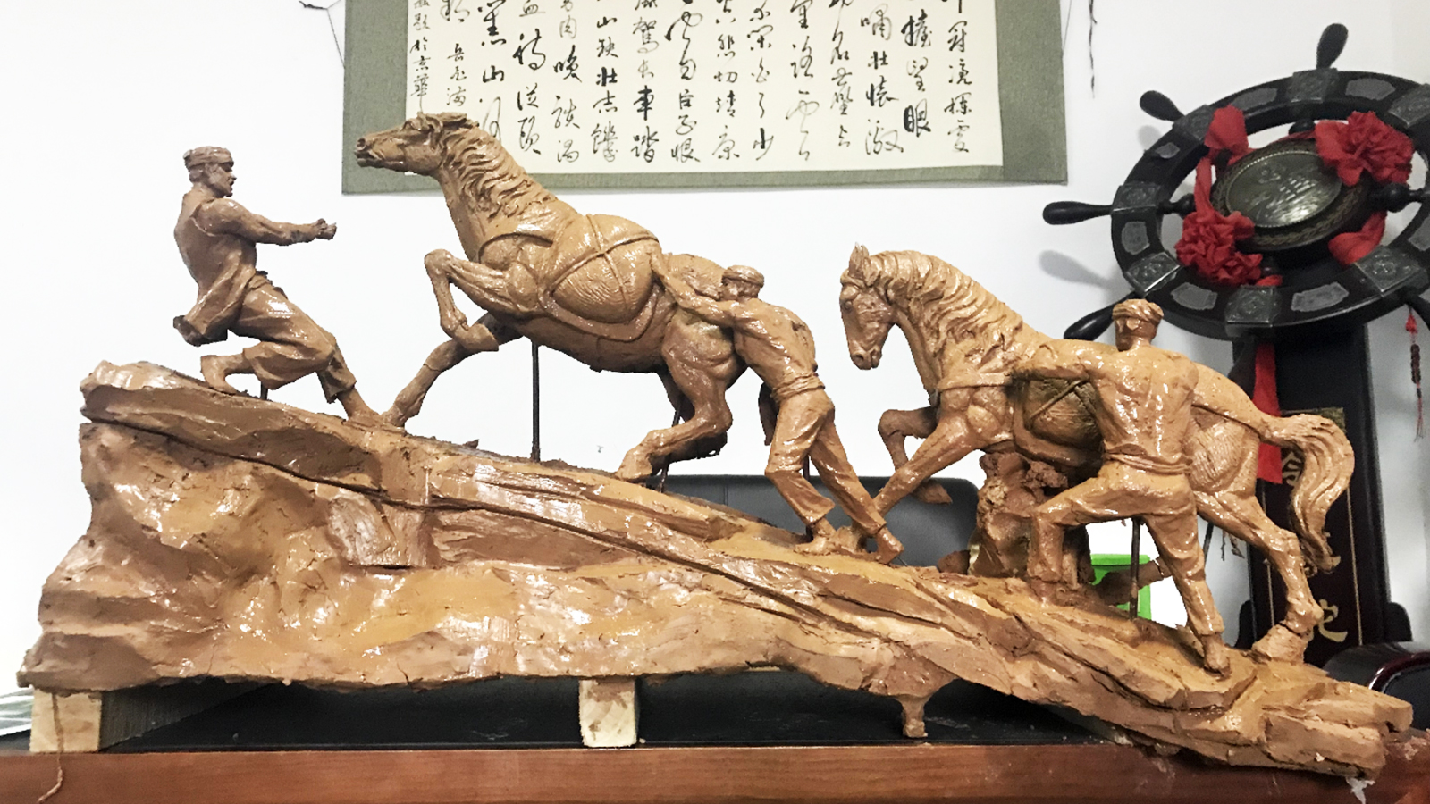 玻璃钢雕塑,大型雕像定制,马帮人物景观雕