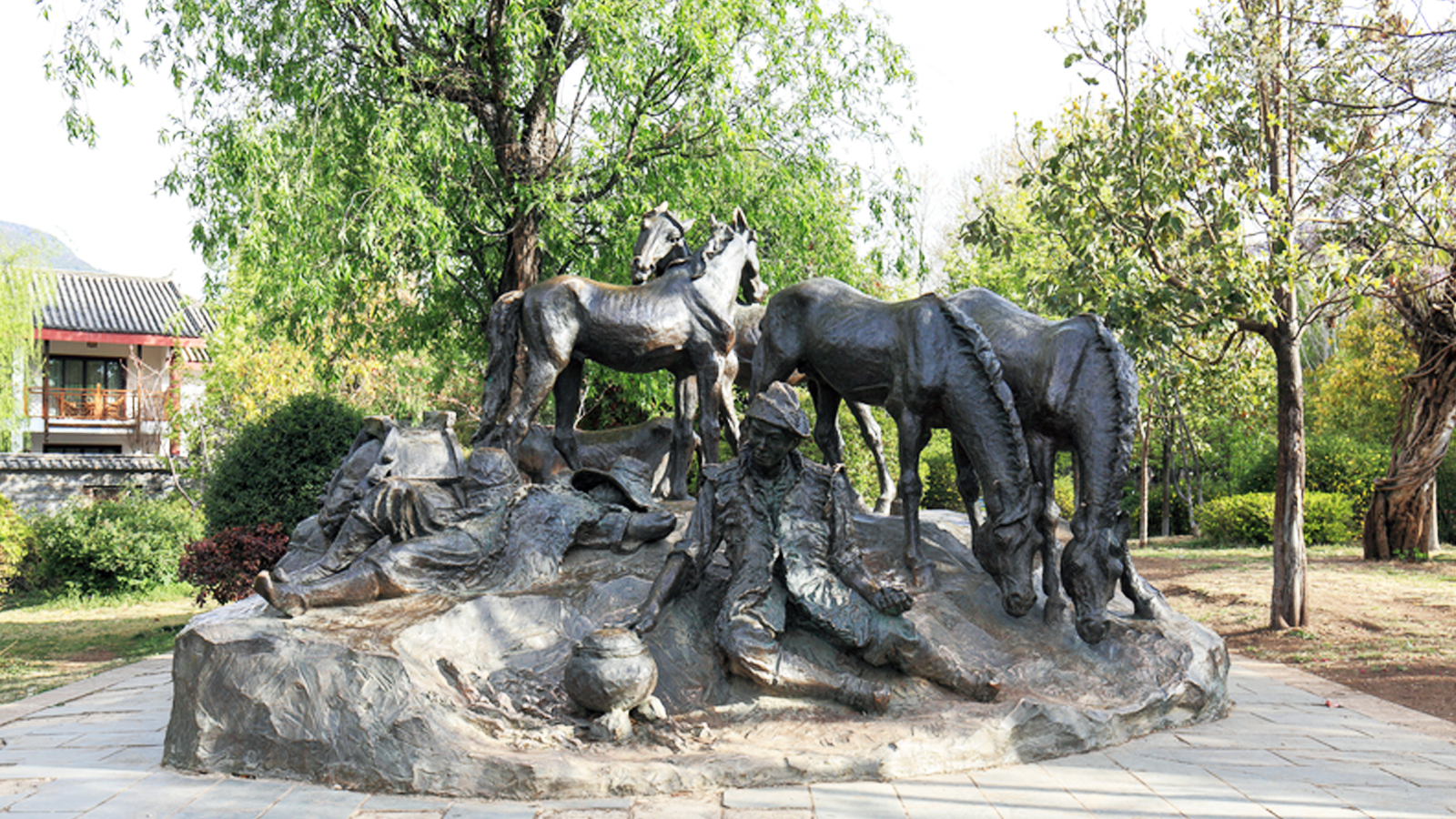 茶马古道商人雕塑,马帮商人铜雕,景观园林雕像