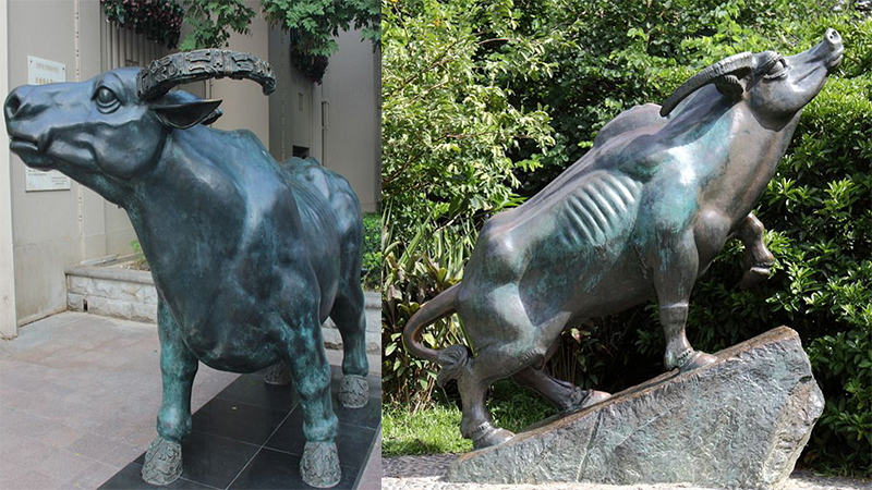 牛铜雕,户外大型雕像,民间文化雕塑