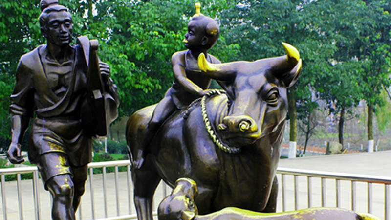 拓荒牛主题塑像,大型雕塑,雕塑定制厂家