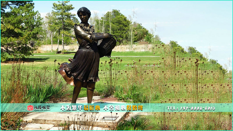 民俗景观铜雕,女子雕像,文化艺术雕塑