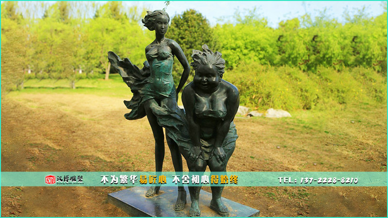 人物铜雕,女孩雕像,铸铜雕塑