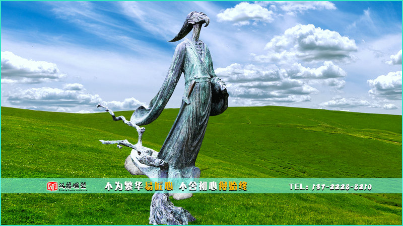 屈原人物雕像,户外雕塑,名人铜雕